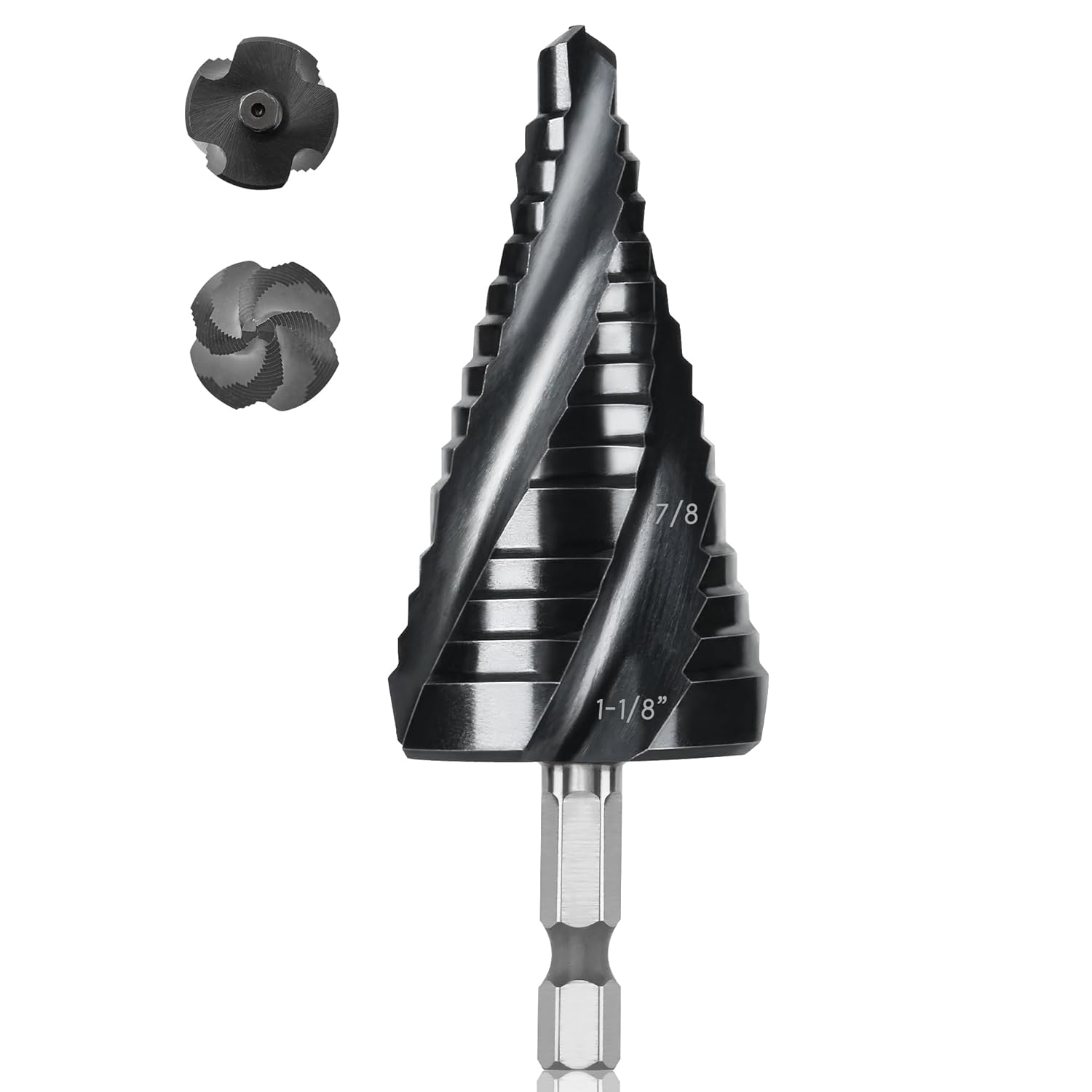 5PCS HSS Titanium Step Drill Bit Set