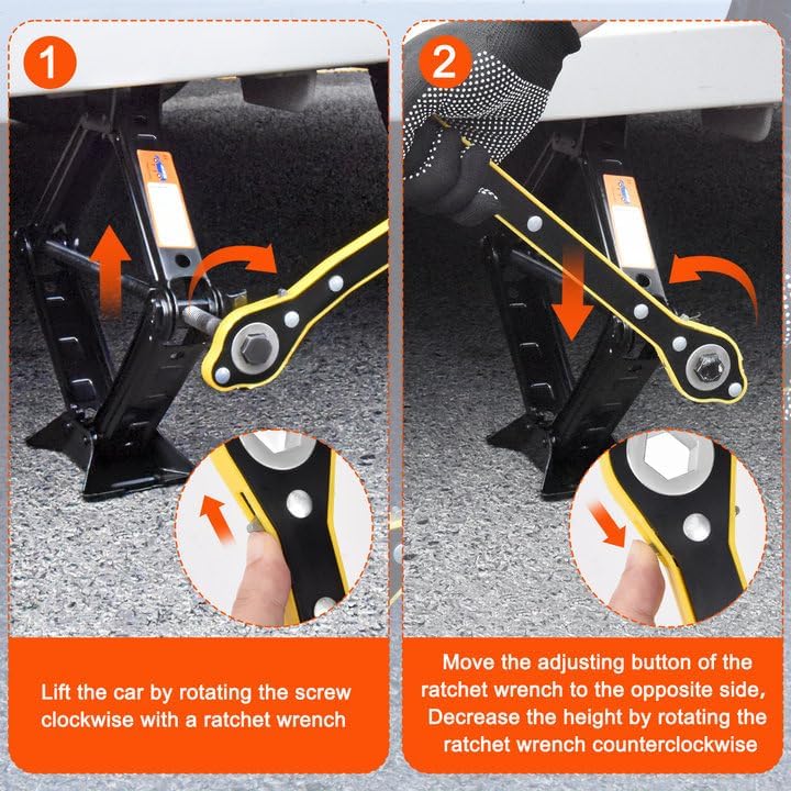 Car Jack Kit Scissor Jack for Car Tire Changing Kit