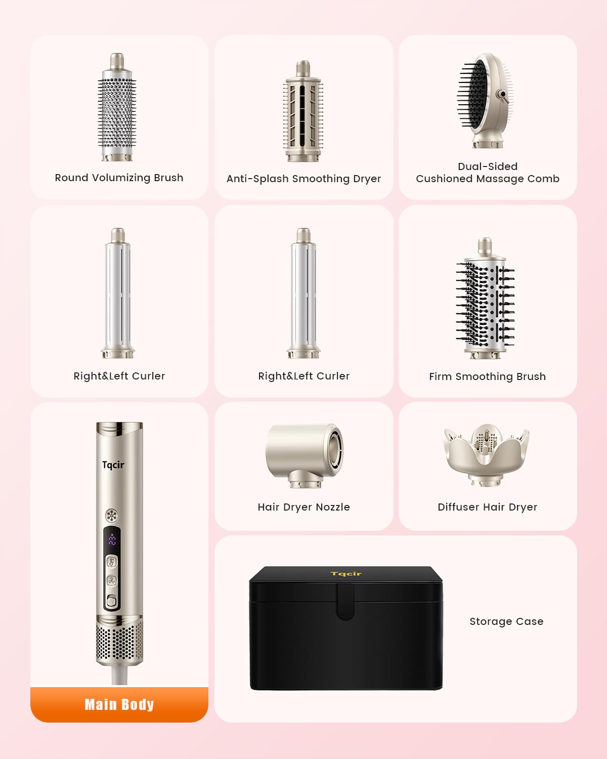 8-in-1 Professional Hot Air Styler&Hair Dryer Brush