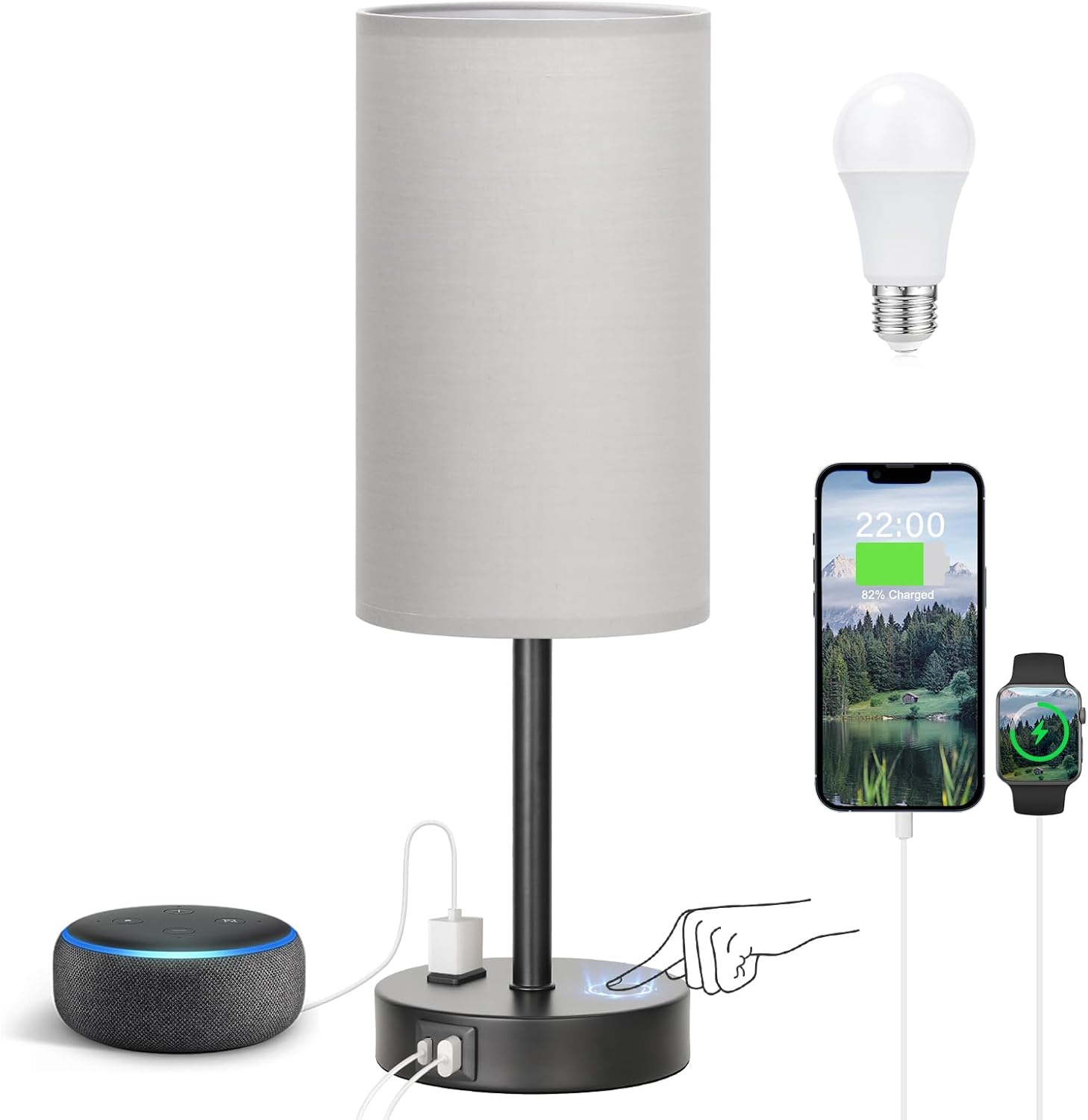 Bedside Touch Lamp 3-Way Dimmable