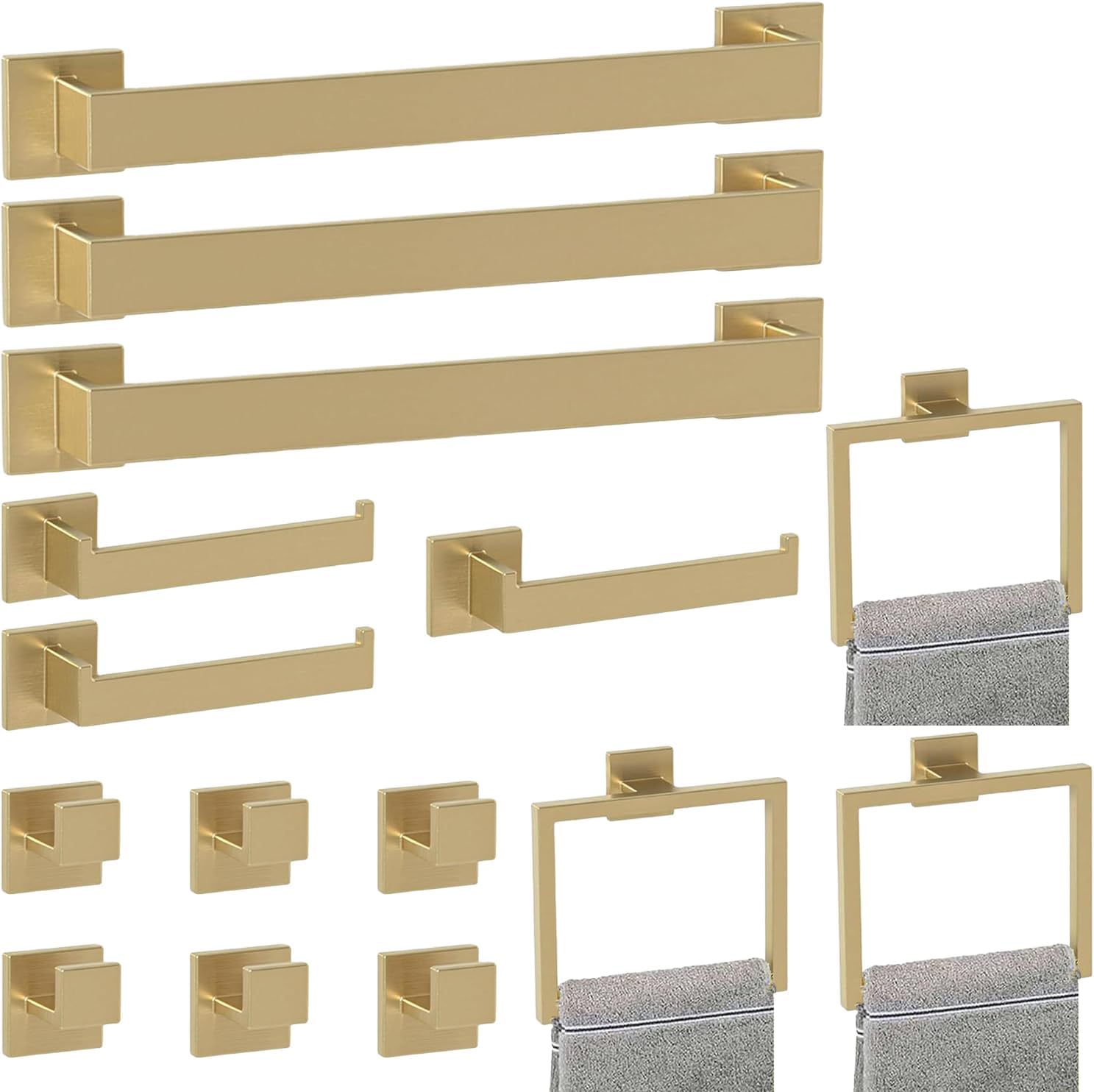 5-Pieces Matte Black Bathroom Hardware Accessories Set