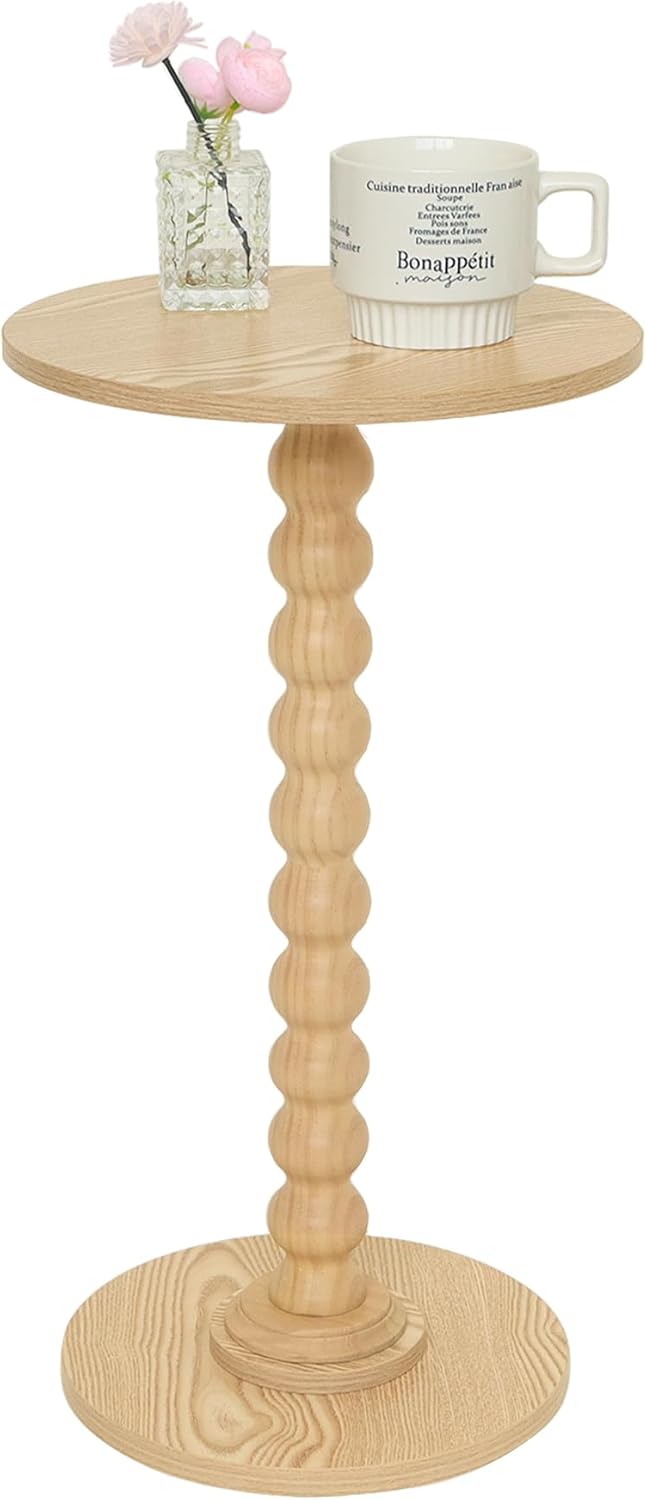 Round Side Table, Small Drink Table for Small Spaces