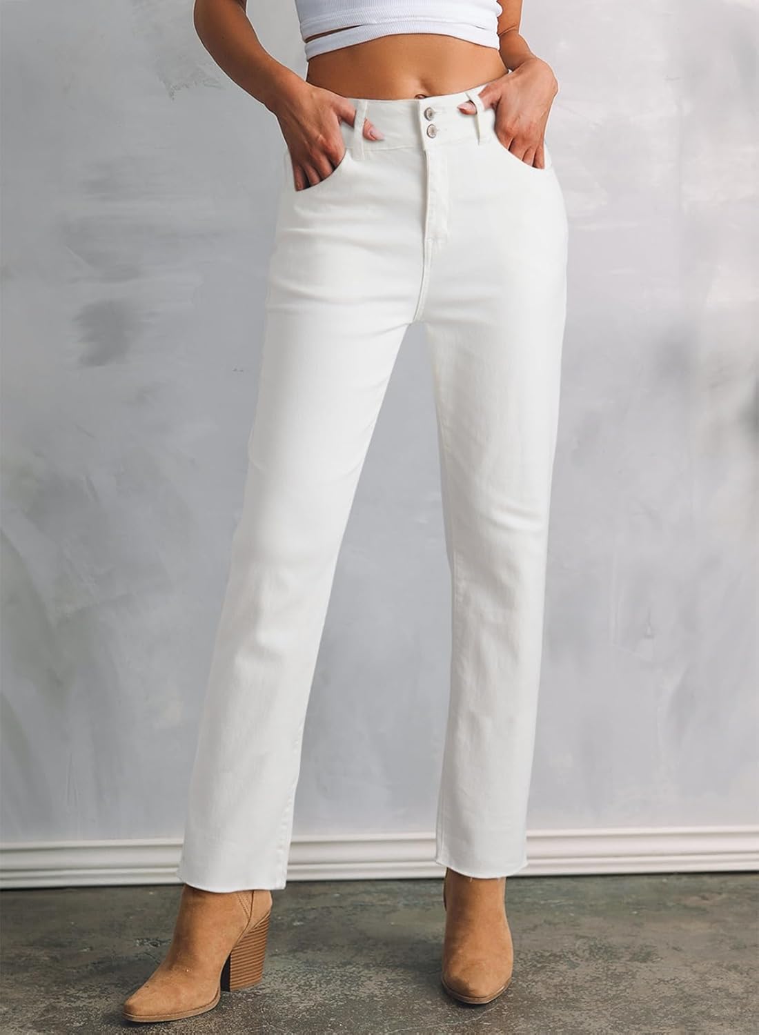 Sidefeel Women's High Waisted Jeans Strechy Fashion