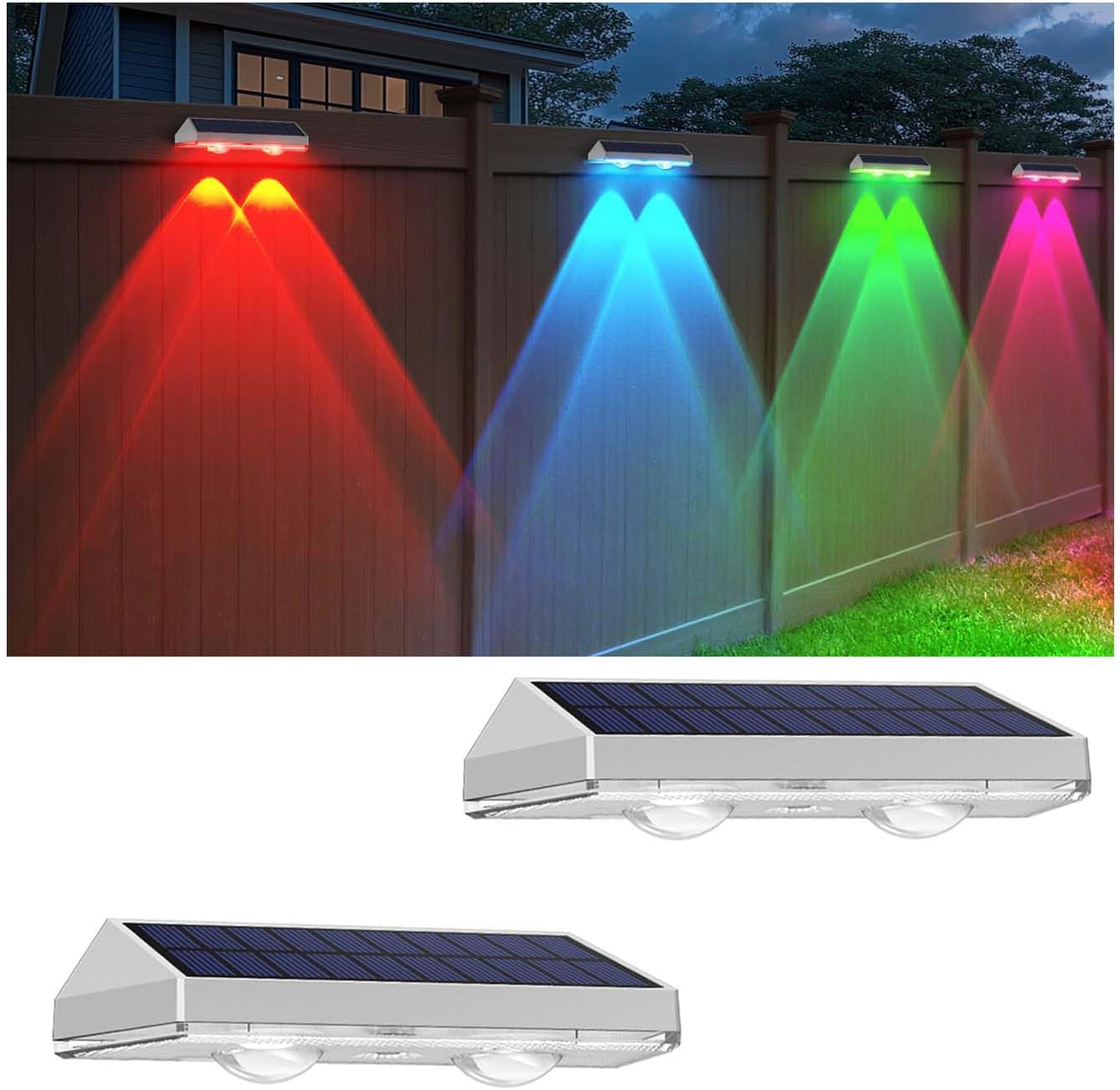 Solar Fence Lights Outdoor Waterproof LED Fence Light