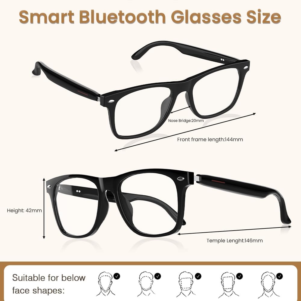 Blue Light Blocking Bluetooth Glasses Men Women