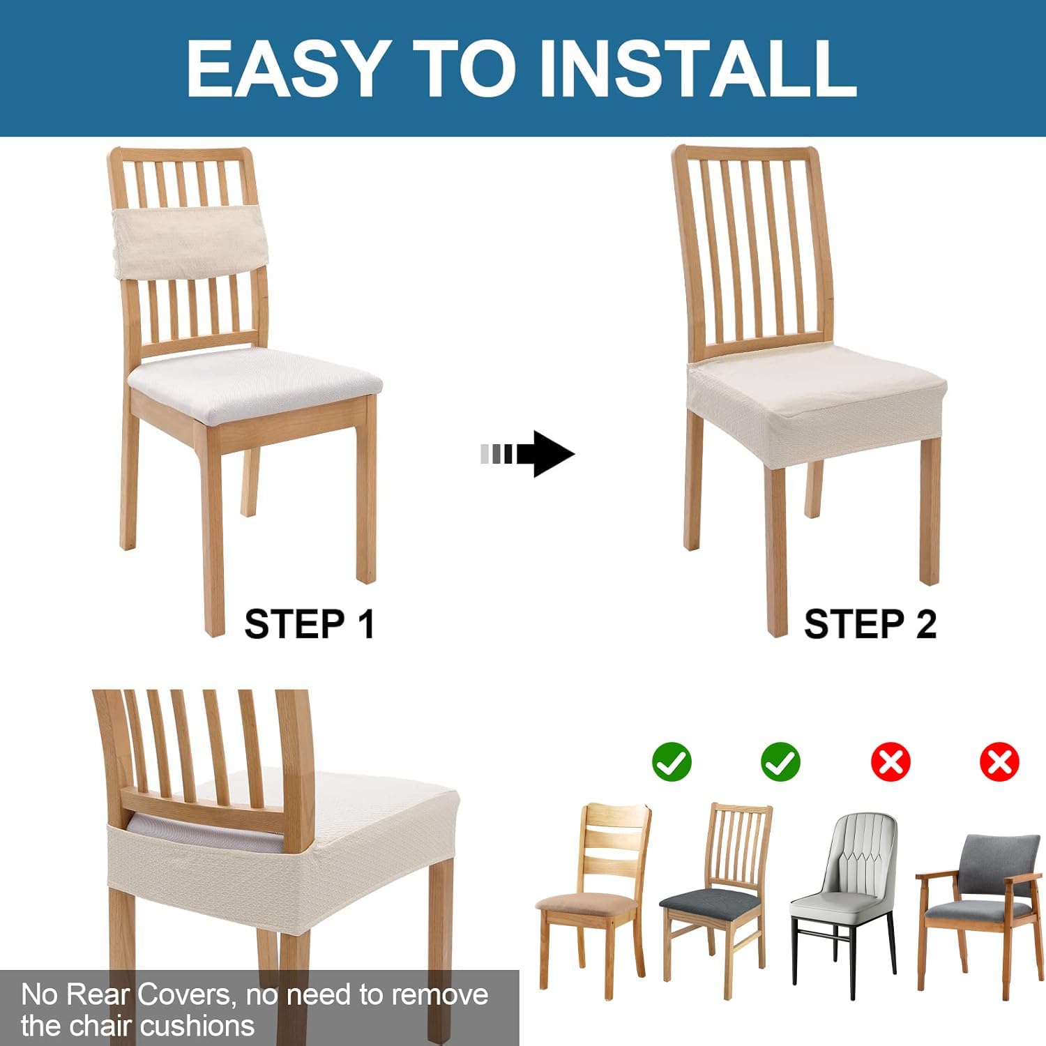 Smiry Waterproof Seat Covers for Dining Room