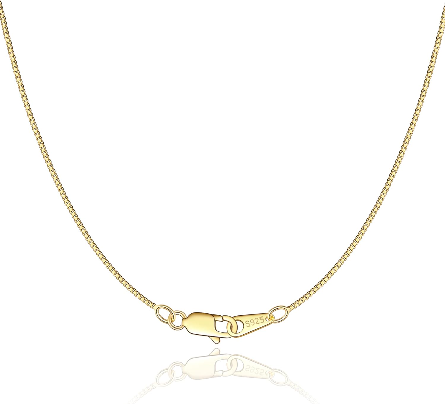 Jewlpire 18K Gold Plated 925 Sterling Silver Chain Necklace