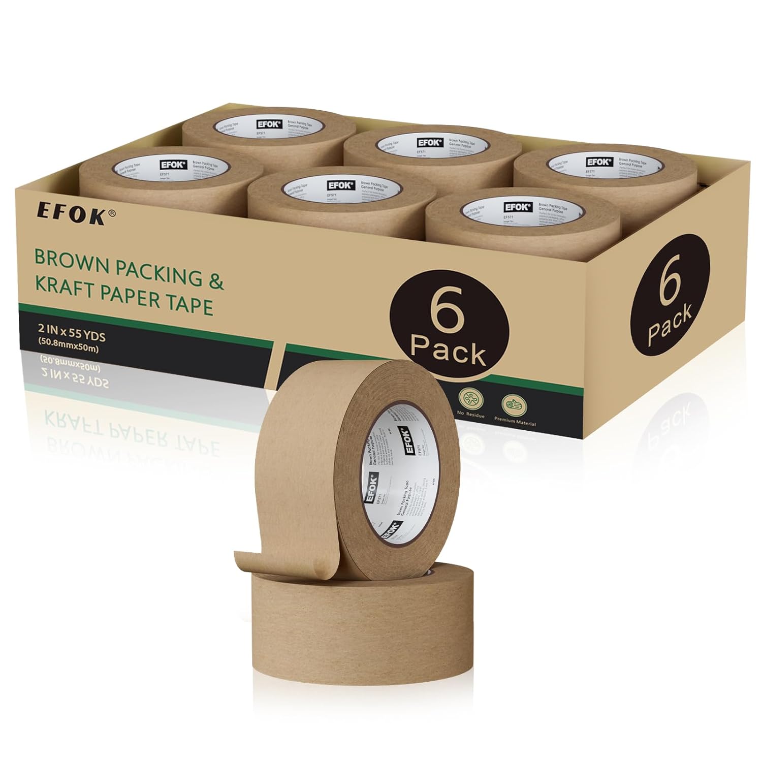 2025 Upgrade Brown Packing Tape 6 Pack