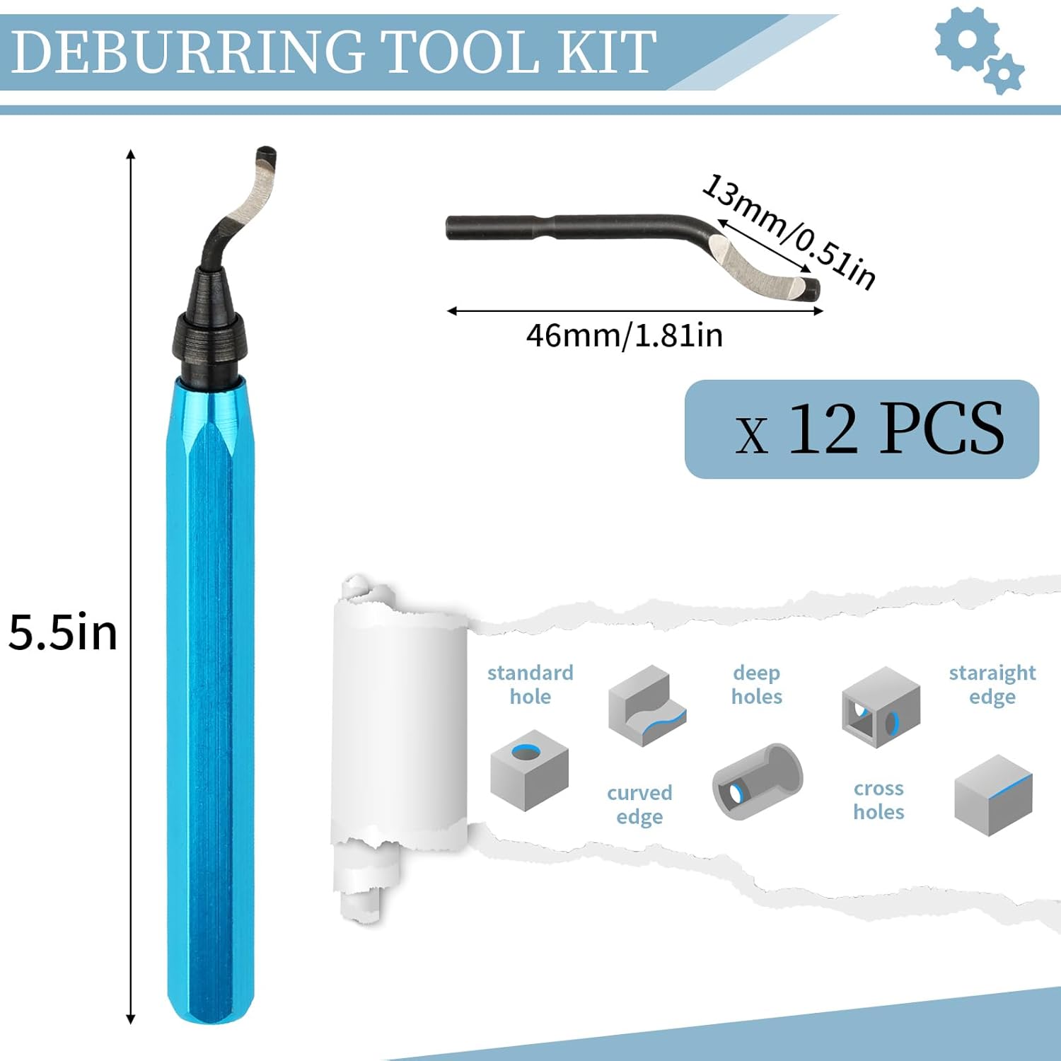 Precision Deburring Tool with Extra Blades