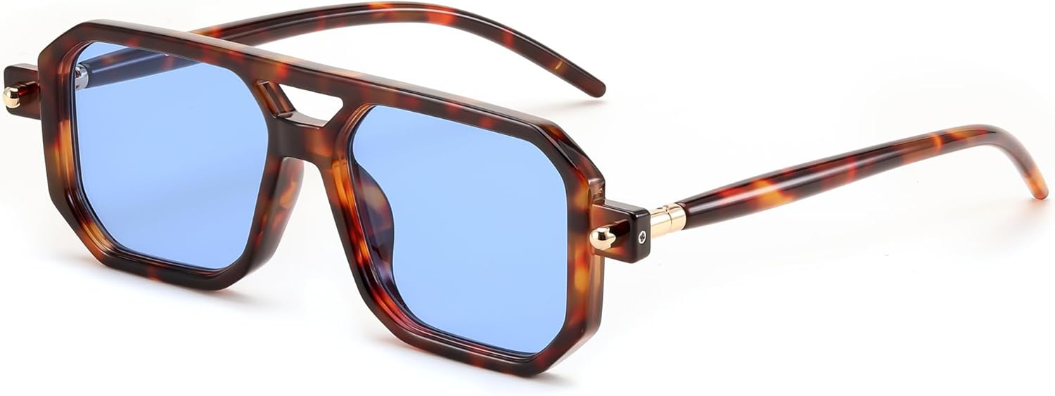 Vintage Flat Aviator Sunglasses for Women Men