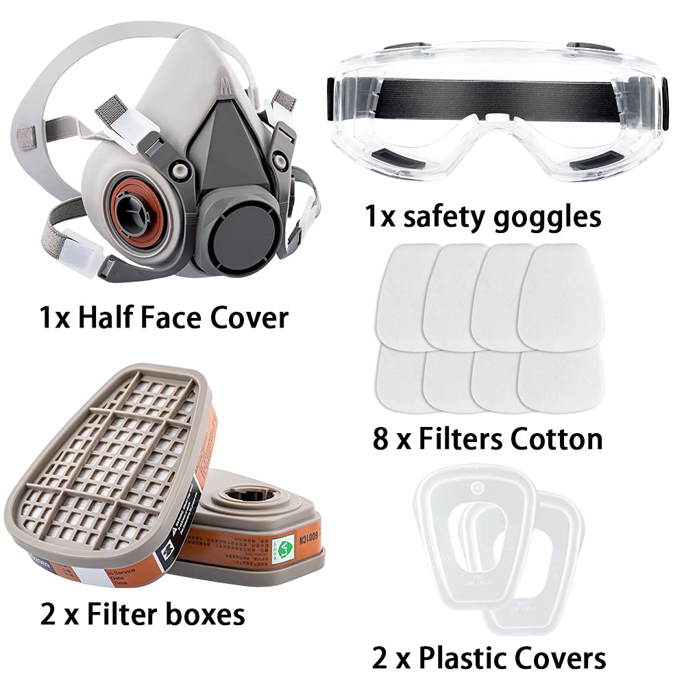 Respirator Reusable Half Face Cover Gas Mask