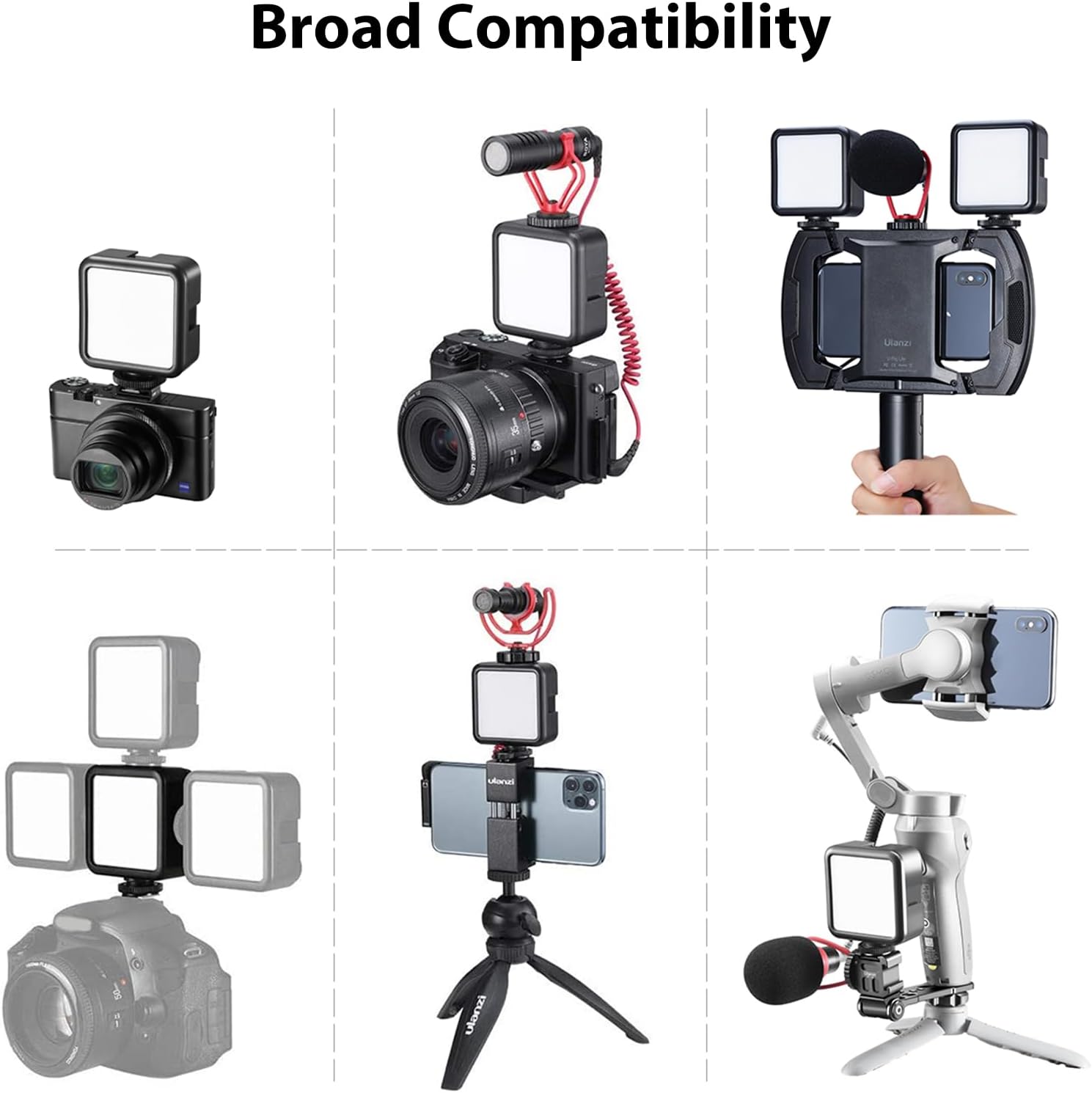 ULANZI VL49 2000mAh LED Video Light w 3 Cold Shoe