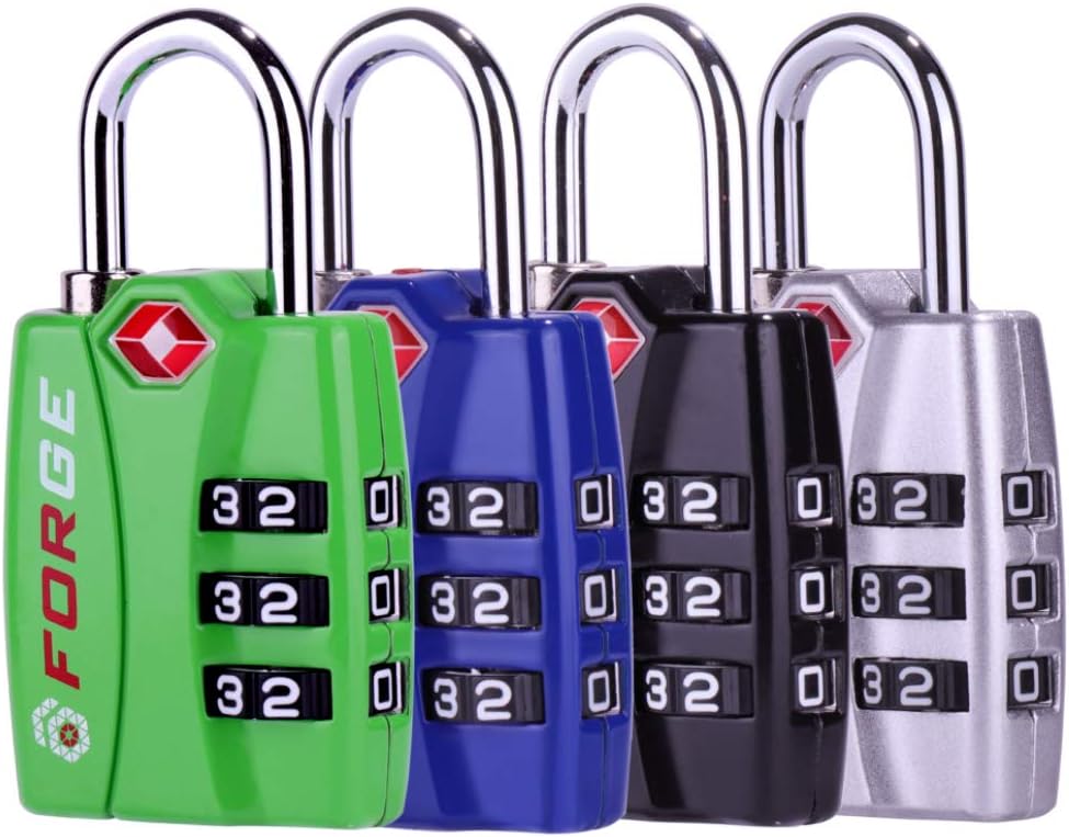 Forge Luggage Locks TSA Approved 6 Pack Black