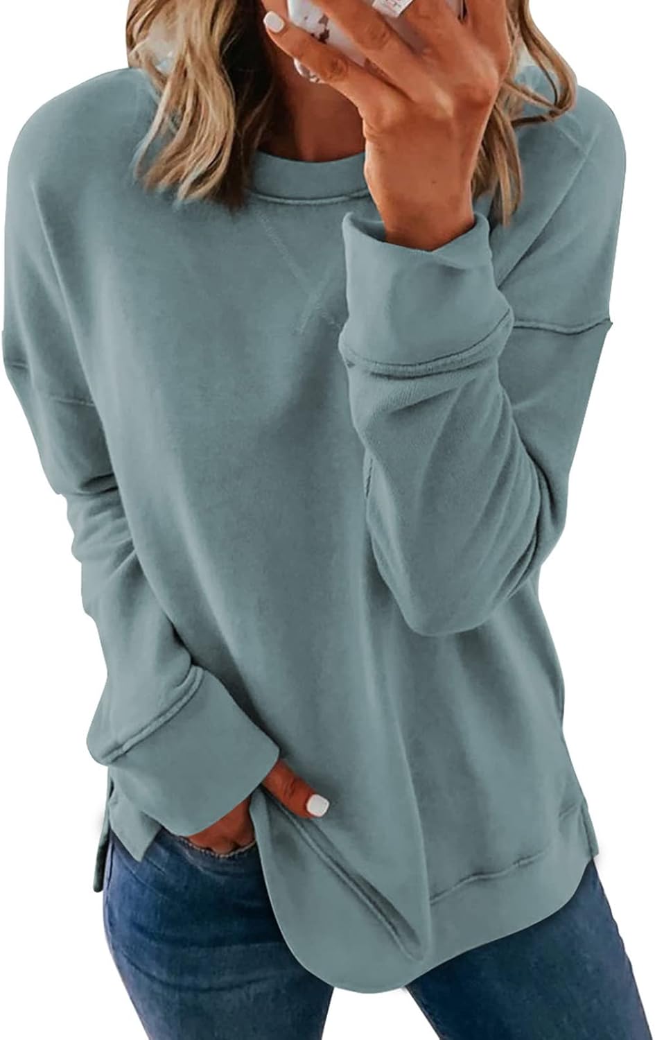 Casual Soft Long Sleeve Sweatshirt Women