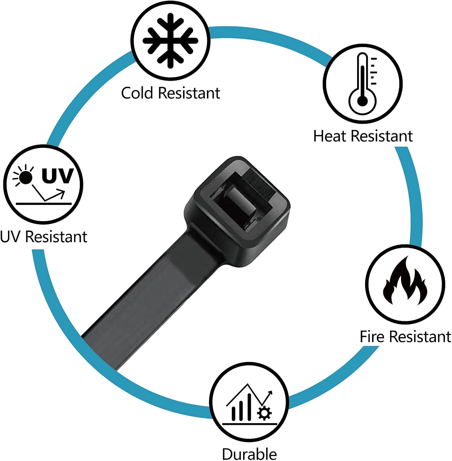 Zip Ties Assorted Sizes(4”+6”+8”+12”), 400 Pack