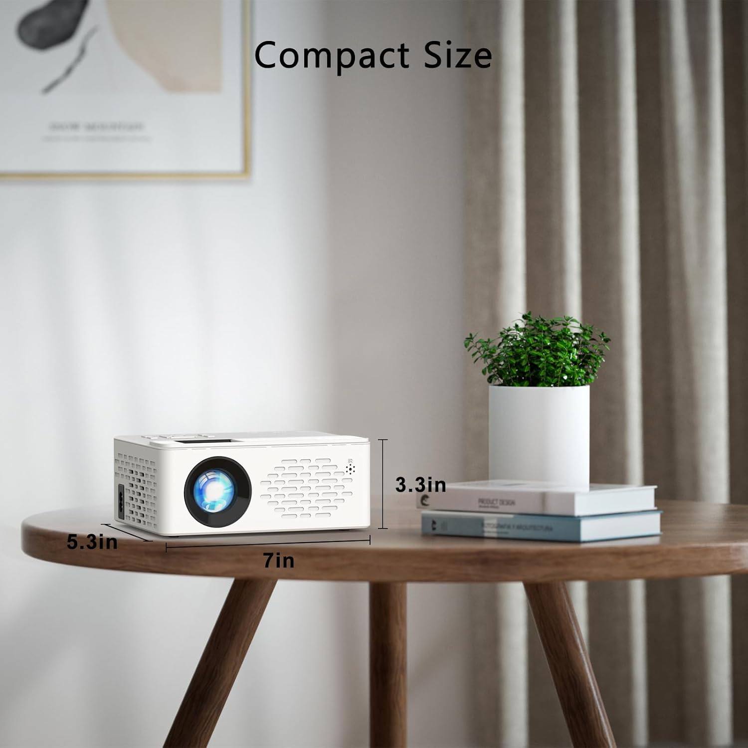 TMY Mini Bluetooth Projector – 1080P HD, Portable with Screen for Indoor/Outdoor