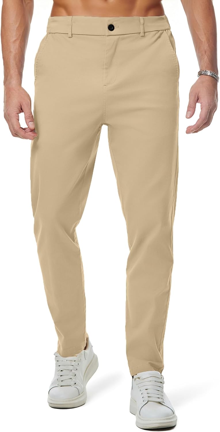 JMIERR Men's Chino Pants Casual Stretch Waist
