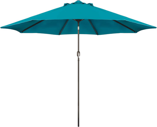 Blissun 9' Outdoor Patio Umbrella, Outdoor Table Umbrella, Yard Umbrella, Market Umbrella with 8 Sturdy Ribs, Push Button Tilt and Crank