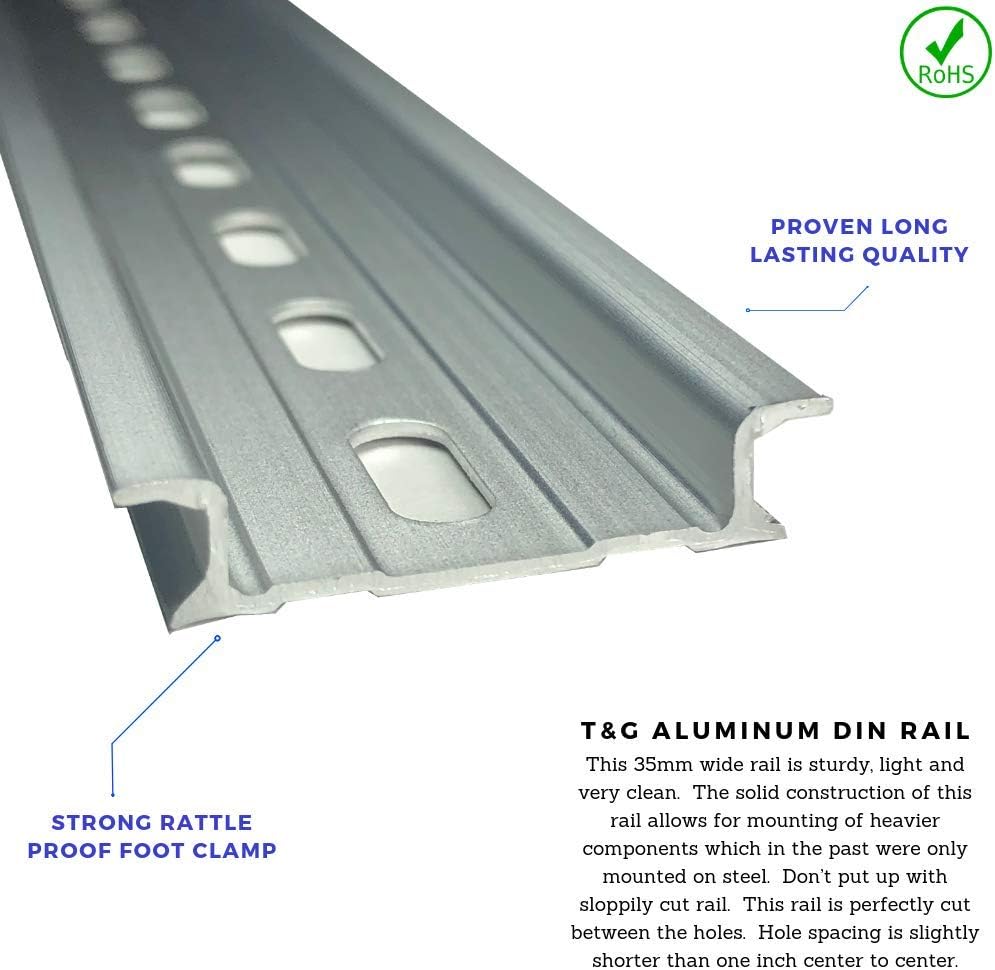 T&G 10 Pieces DIN Rail Slotted Aluminum RoHS