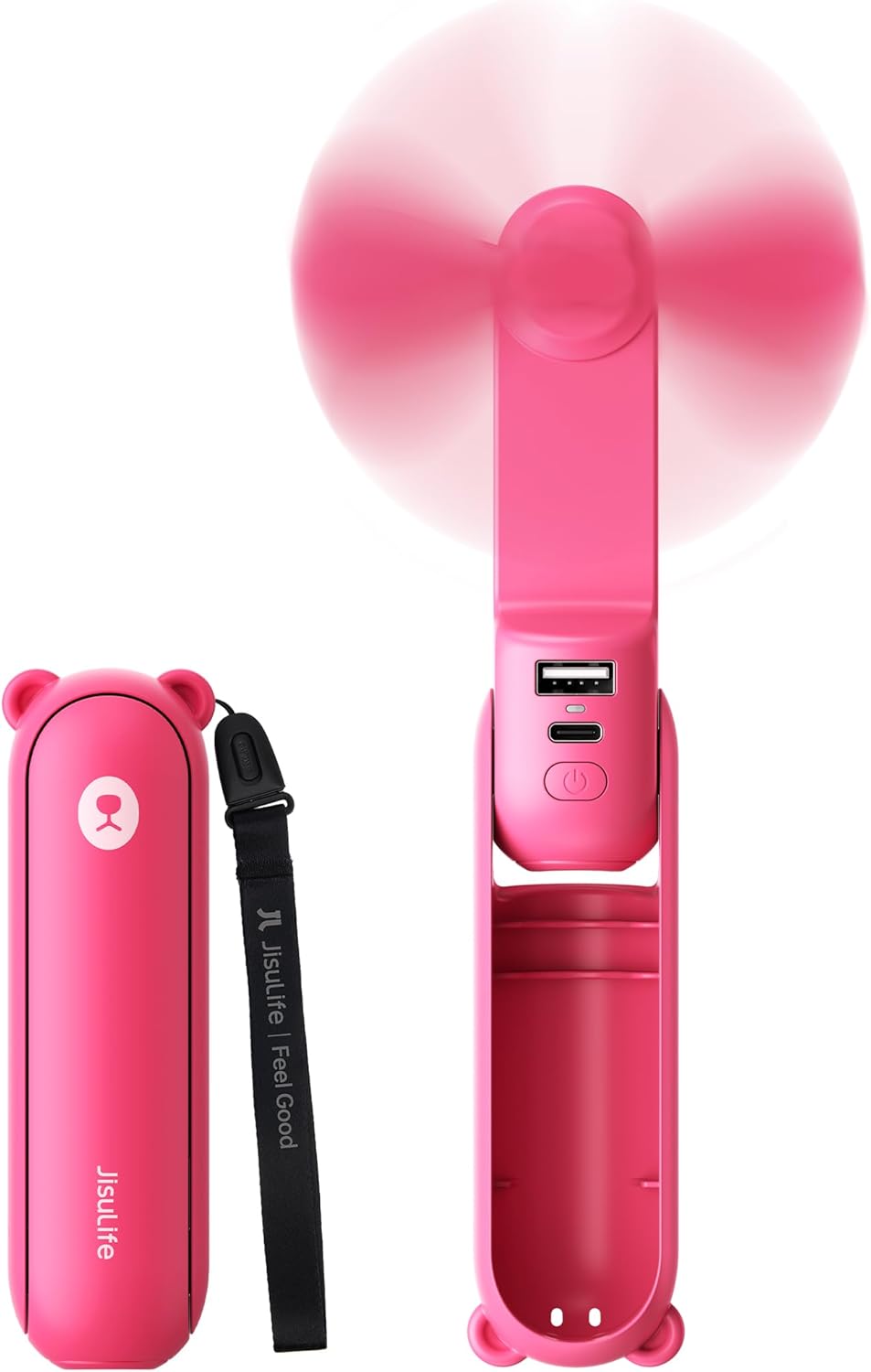 JISULIFE Handheld Mini Fan with Power Bank