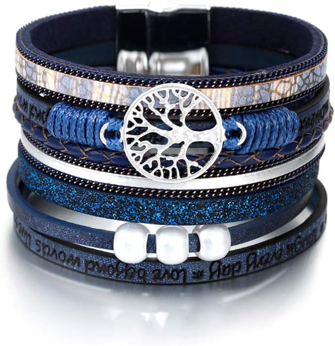 Fesciory Boho Leather Wrap Bracelet Women