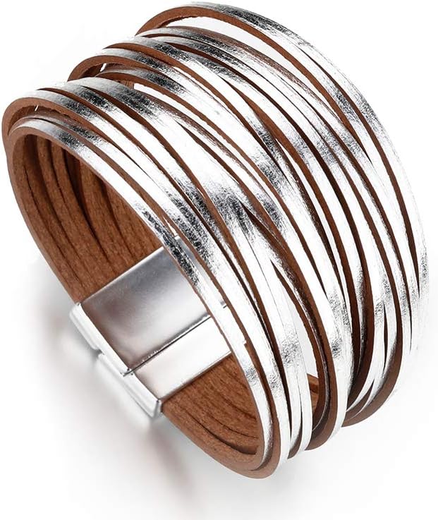 Fesciory Boho Leather Wrap Bracelet Women