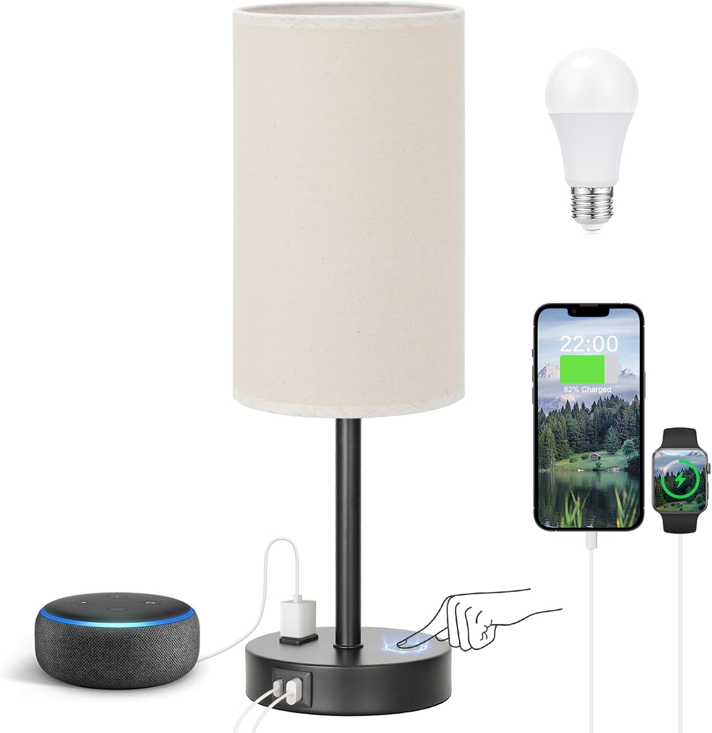 Bedside Touch Lamp 3-Way Dimmable