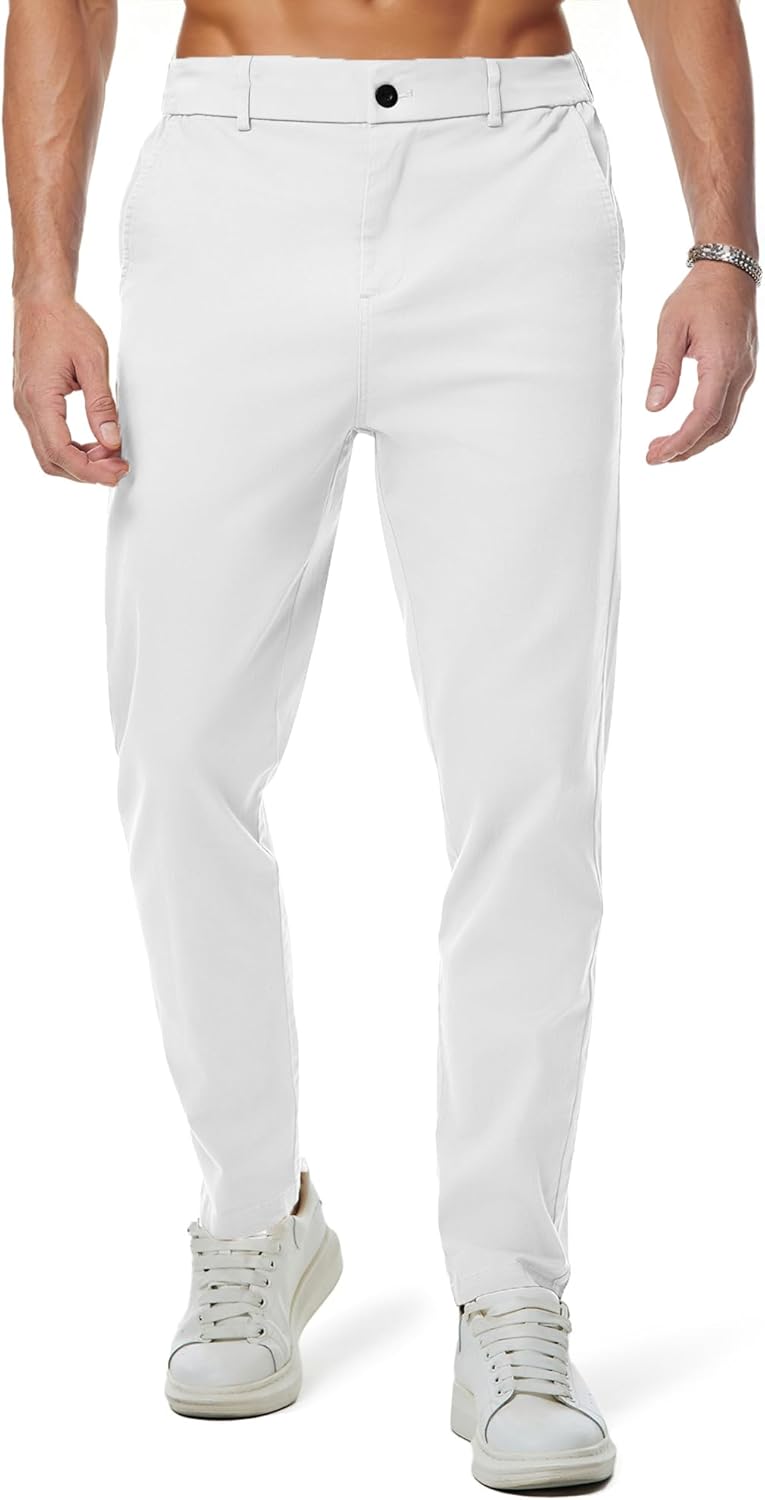 JMIERR Men's Chino Pants Casual Stretch Waist