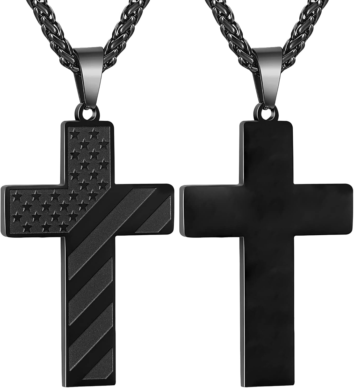 DuoDiner Cross Necklace Bible Verse Stainless Steel