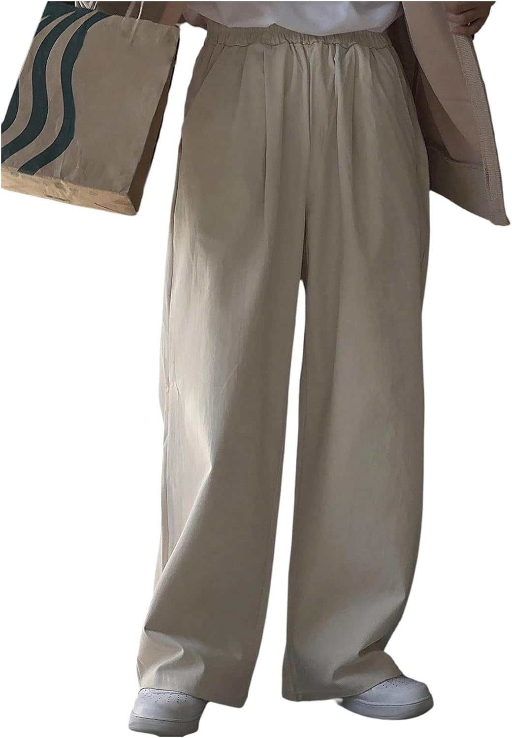 GORGLITTER Men's Casual Wide Leg Dress Pants