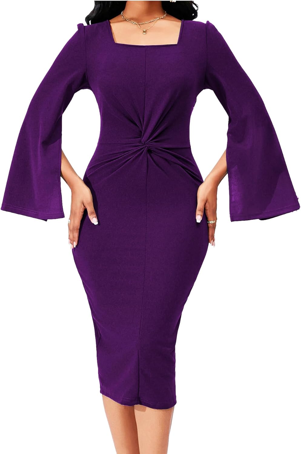 Women’s Ruffle Sleeve Business Dress