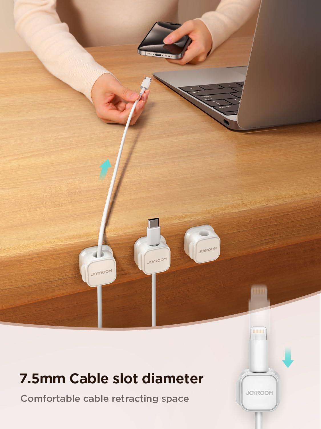 Magnetic Cable Clips [Cable Smooth Adjustable] Cord Holder