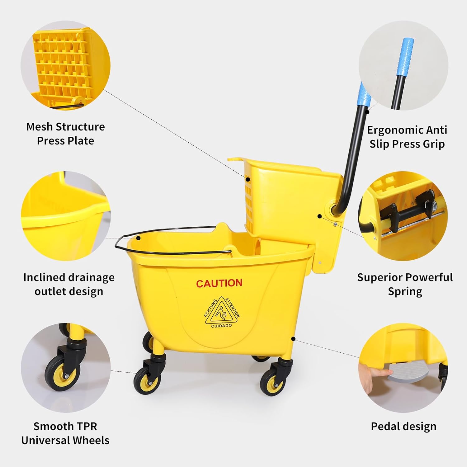 Rectangular Mop Bucket Combo with Replacement