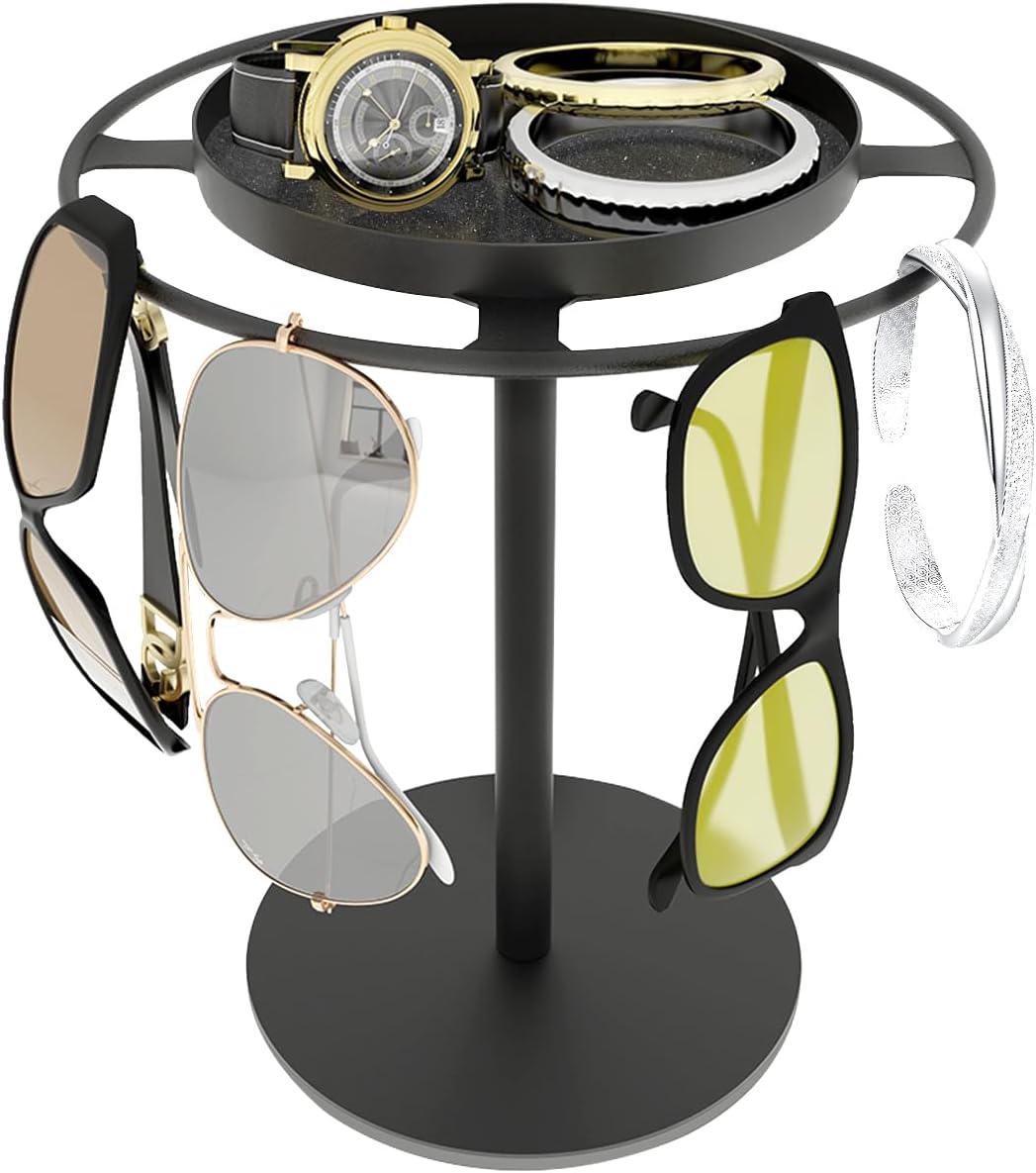 LSK Metal Sunglasses Holder Stand with Storgae Tray