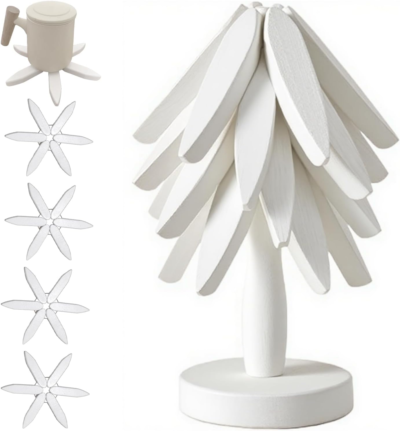 Wooden Trivets for Hot Dishes Tree Shape Trivet Set