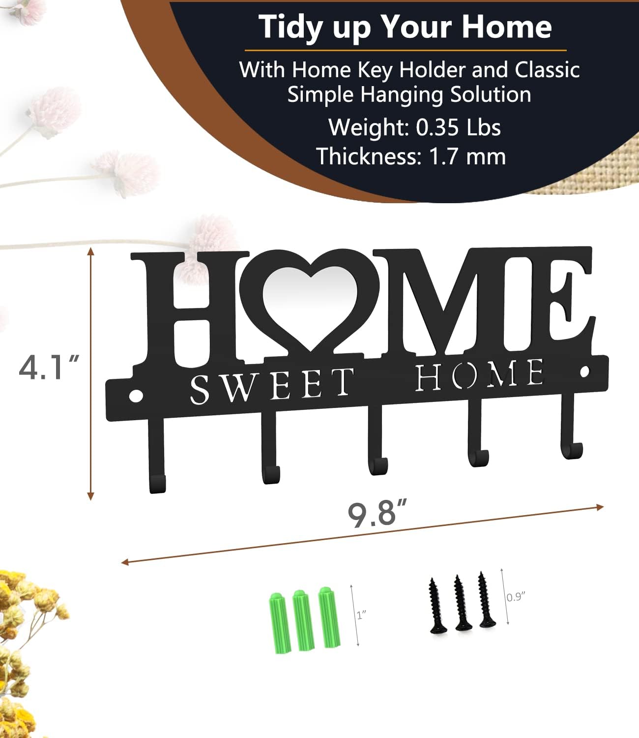 WIPHANY Key Holder Hooks Organizer Hanger Rack