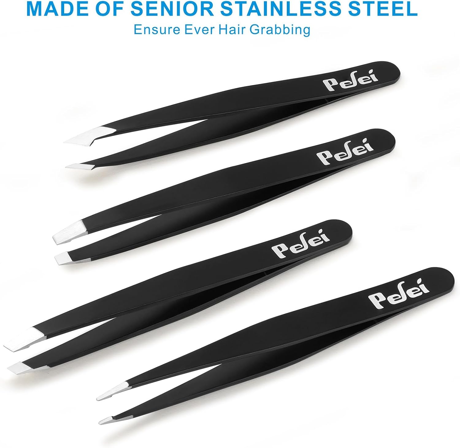 Pefei Professional Stainless Steel Tweezers Set