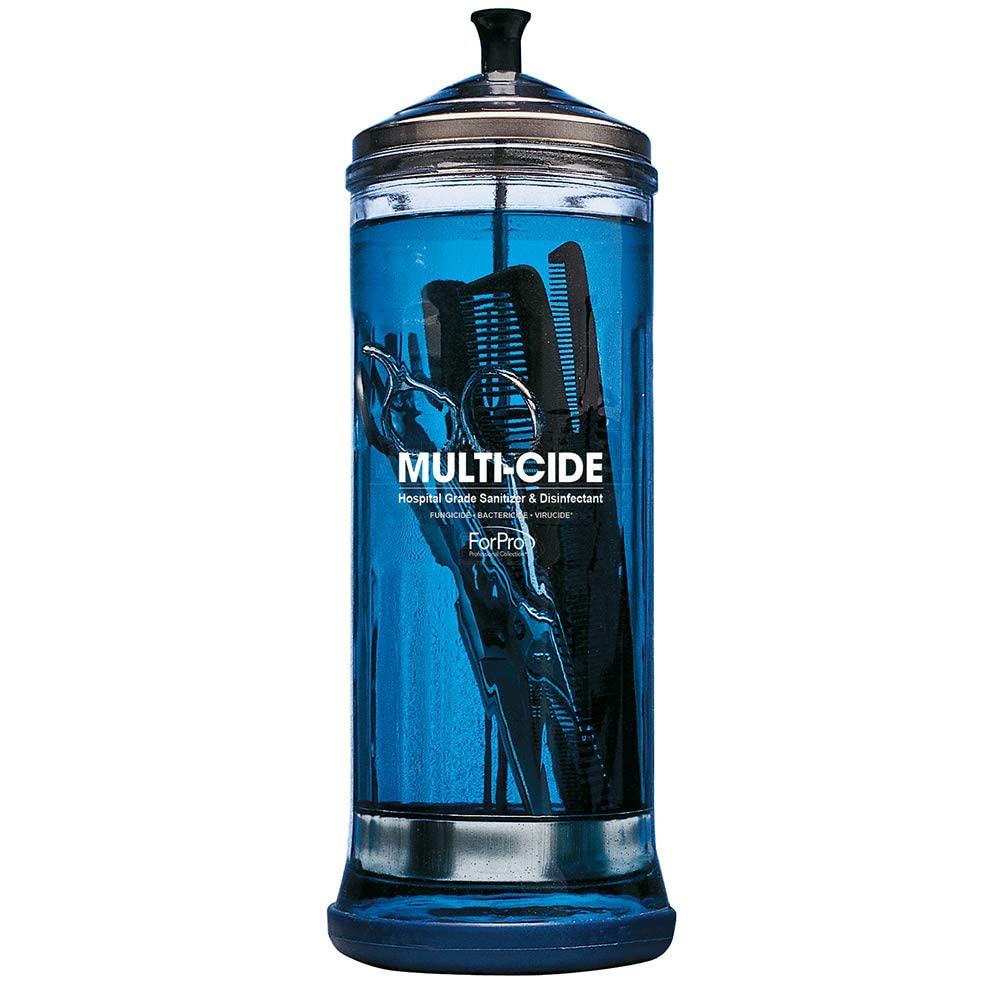 ForPro Multi-Cide Tall Glass Jar for All Hairstyling Tools