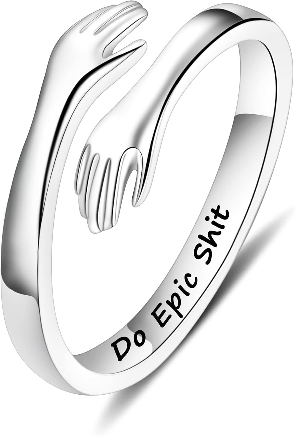 Yesteel S925 Sterling Silver Hug Ring for Women Teen Girls