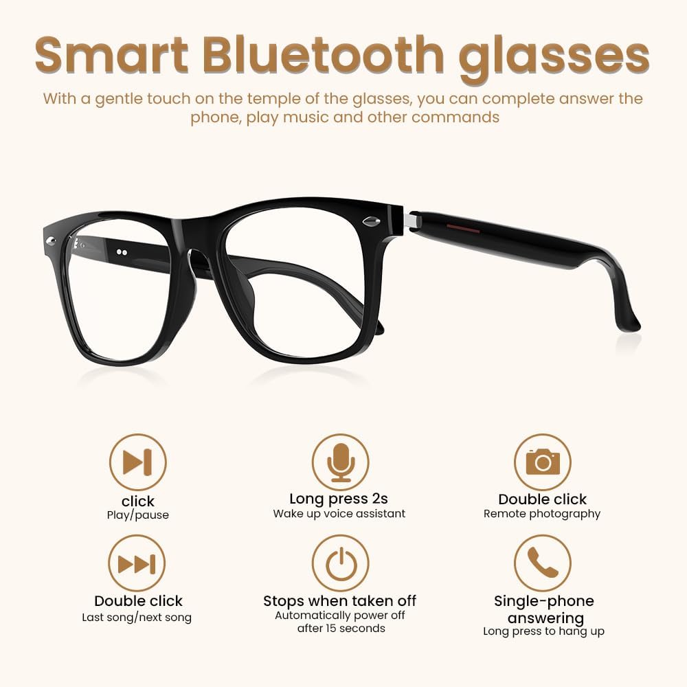 Blue Light Blocking Bluetooth Glasses Men Women