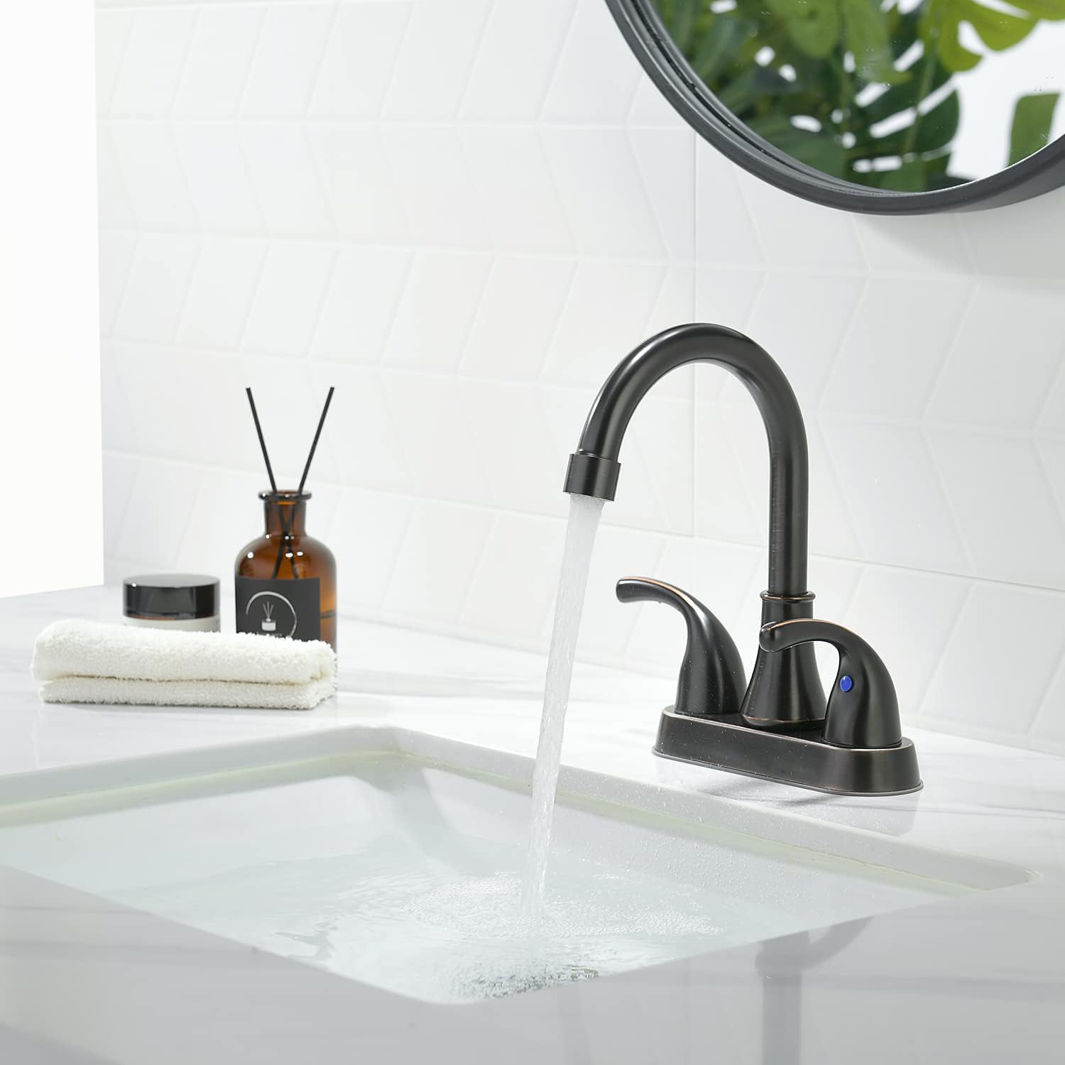 Bathroom Sink Faucet FRANSITON 4 Inch Faucet 2 Handle Bathroom