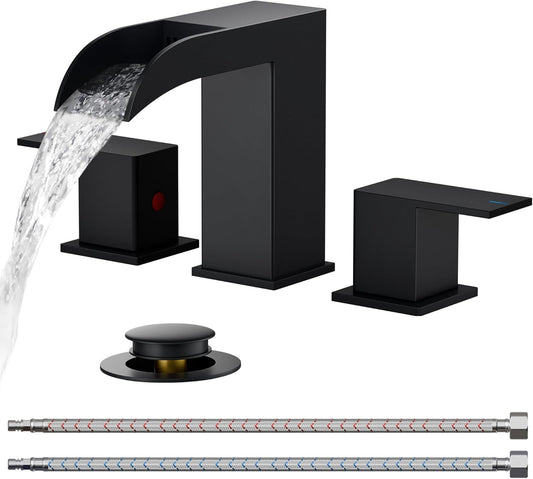 FORIOUS Square Matte Black Bathroom Faucets