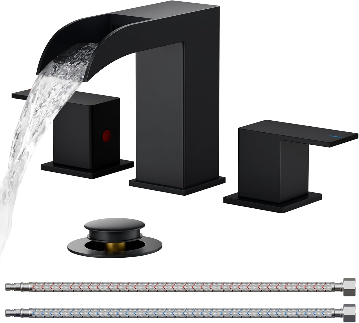 FORIOUS Square Matte Black Bathroom Faucets