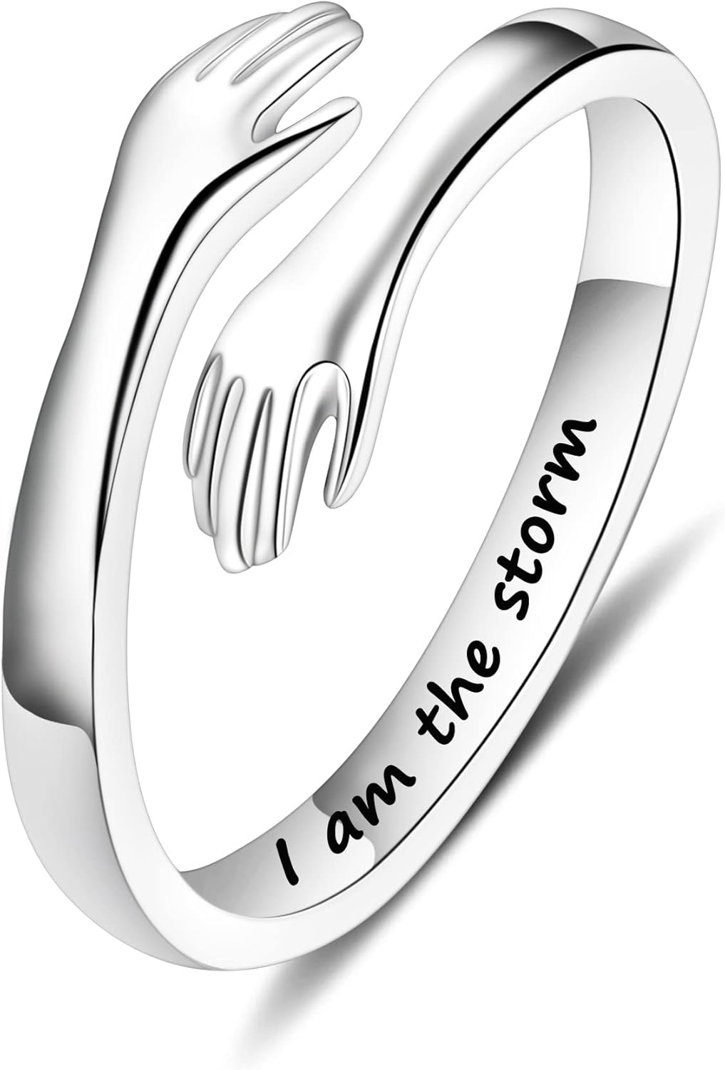 Yesteel S925 Sterling Silver Hug Ring for Women Teen Girls