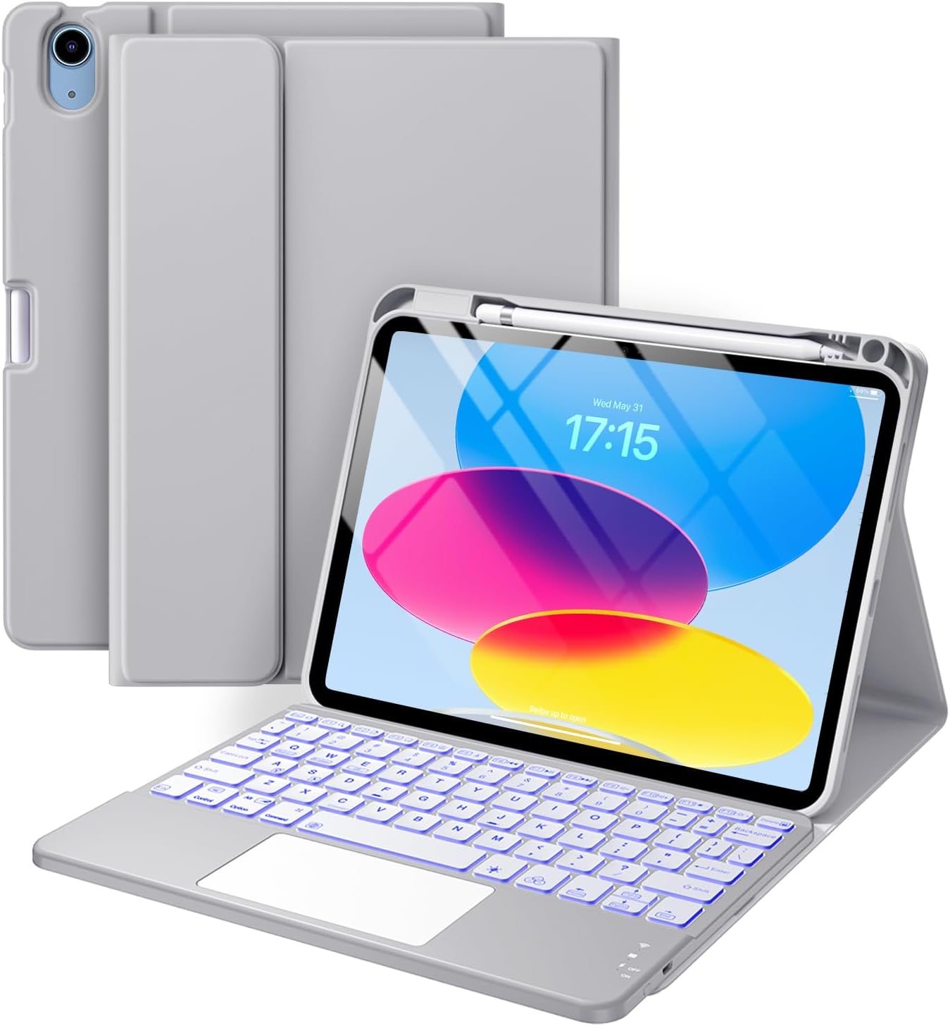 Harvopu Compatible for iPad 11th 10th Generation Case with Keyboard