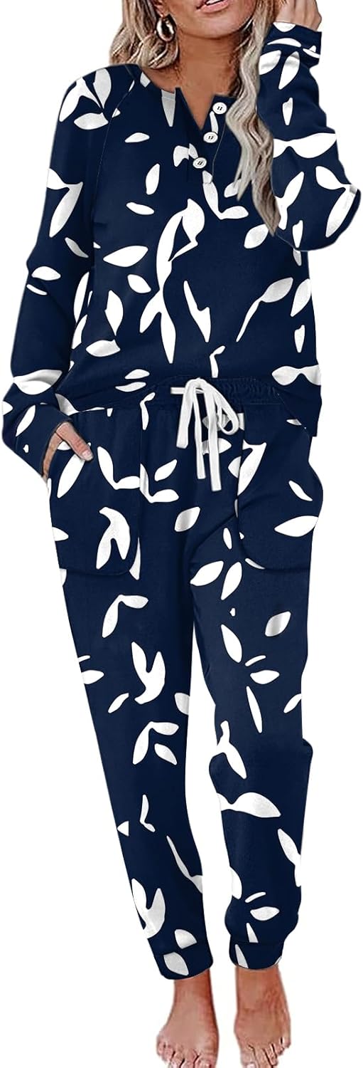 Button Down Sweatshirt and Sweatpants Set