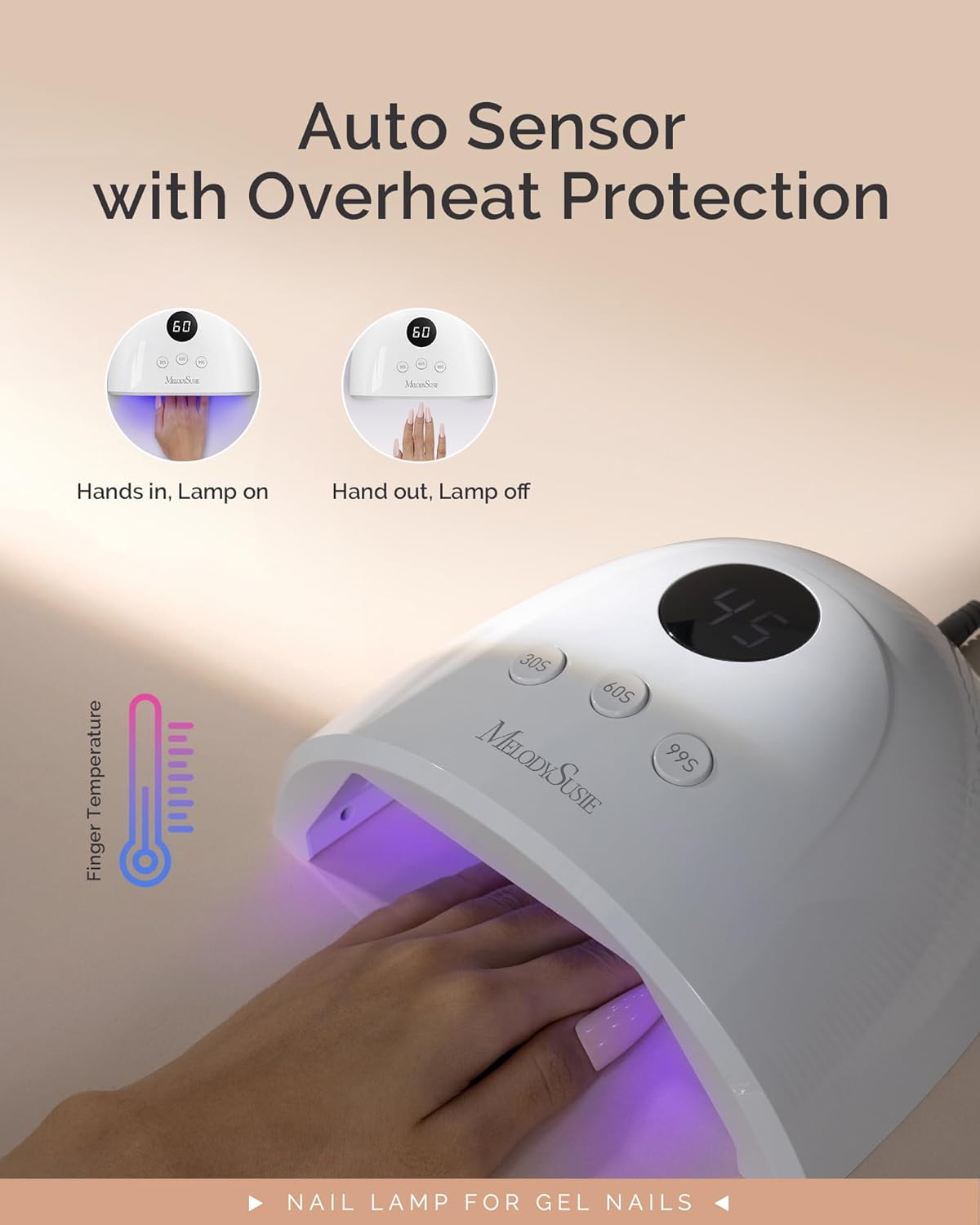 MelodySusie UV Nail Lamp LED Dryer with Timer