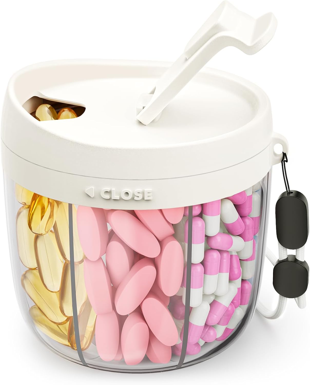 Cute Pill Dispenser with 7 Large Compartments