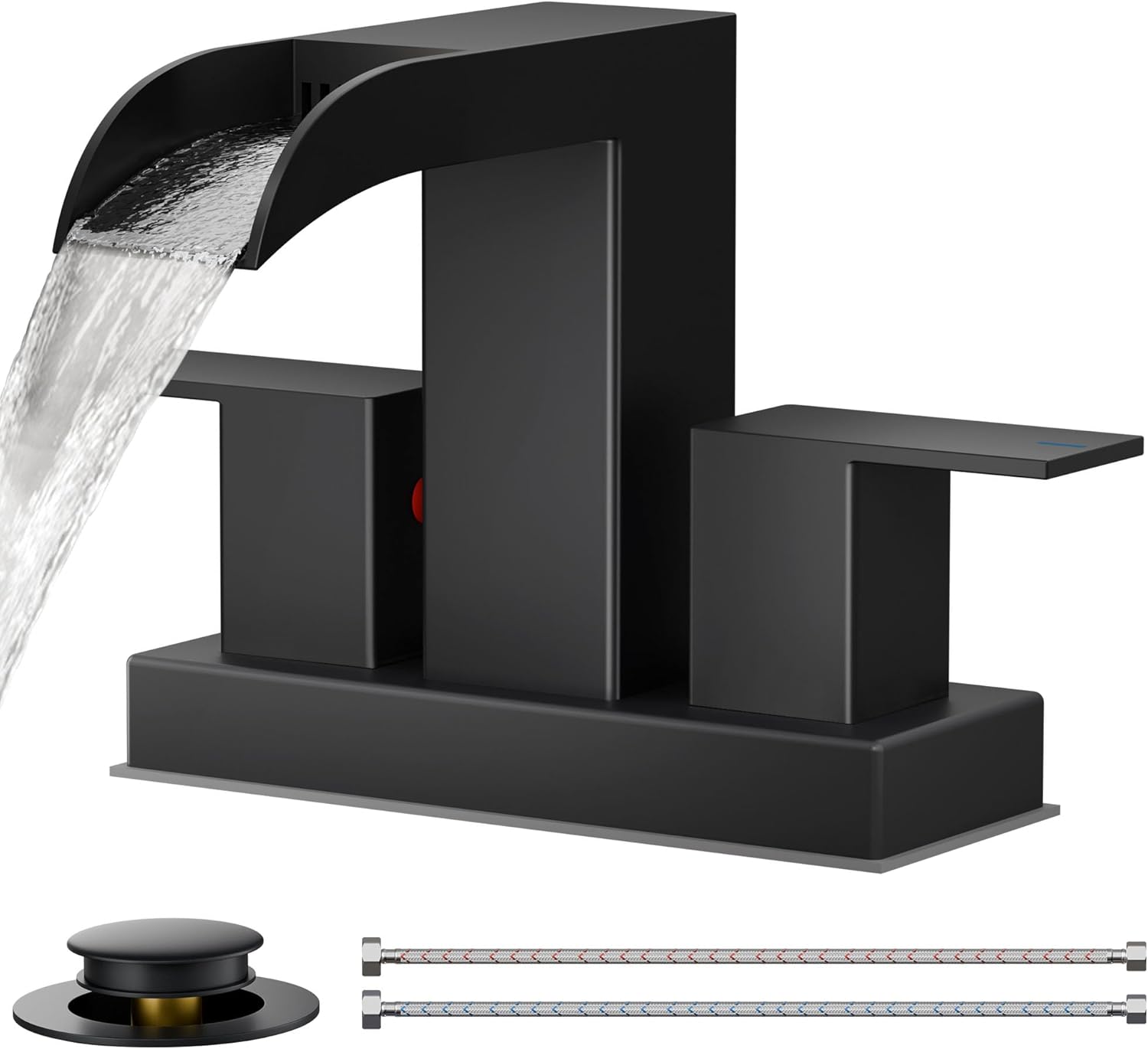 FORIOUS Square Matte Black Bathroom Faucets