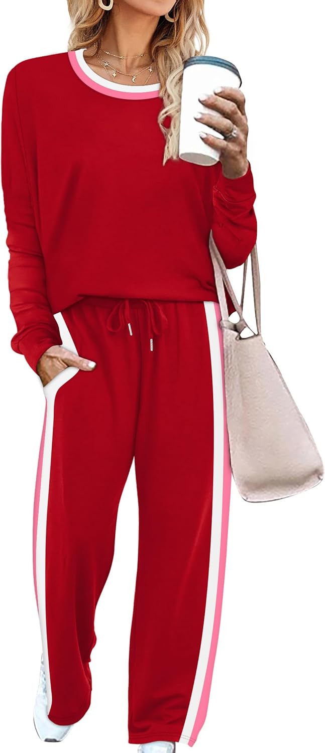WIHOLL Wide Leg Sweatpants Set Women